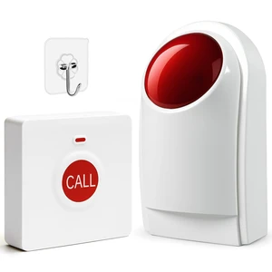 Panic Button Alarm Wireless Emergency Call System for Elderly & Disabled, Battery Powered, 130dB Adjustable Volume, 350ft Range for Bathroom, Home, Warehouse & More (1 Siren+1 Buttons) Panic Button Alarm Wireless Emergency Call System for Elderly & Disabled, Battery Powered, 130dB Adjustable Volume, 350ft Range for Bathroom, Home, Warehouse & More (1 Siren+1 Buttons)