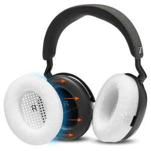 SweatZ Momentum 4 & 5 - Patented Covers for Sennheiser Momentum Wireless Made by Wicked Cushions Made with Premium Silicone, Sweatproof & Easily Washable White SweatZ Momentum 4 & 5 - Patented Covers for Sennheiser Momentum Wireless Made by Wicked Cushions Made with Premium Silicone, Sweatproof & Easily Washable White