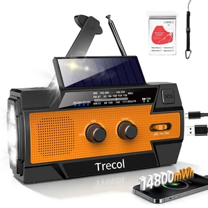 Emergency Radio with Motion Sensor Alarm, NOAA Weather Radio Solar Crank 14800mWh Portable AM FM Radio Type-C Phone Charging, SOS Alarm, Flashlight, Reading Lamp for Home Outdoor Emergencies Emergency Radio with Motion Sensor Alarm, NOAA Weather Radio Solar Crank 14800mWh Portable AM FM Radio Type-C Phone Charging, SOS Alarm, Flashlight, Reading Lamp for Home Outdoor Emergencies