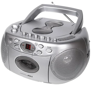 HX-323CD CD Boombox, Radio, Cassette Recorder (Silver) AM/FM Radio, Rod Antenna, Headphone Jack, AC/DC Dual Power Source HX-323CD CD Boombox, Radio, Cassette Recorder (Silver) AM/FM Radio, Rod Antenna, Headphone Jack, AC/DC Dual Power Source