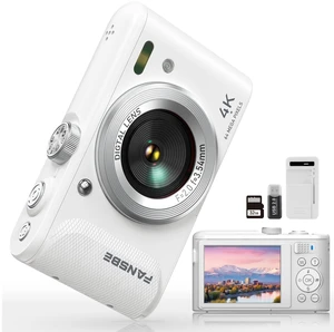 Digital Camera, 4K Vlogging Camera with 64MP, Point and Shoot Digital Cameras with 18X Zoom, Anti-Shake, Mode Dial, 32GB SD Card, Card Reader, Charger, Compact Small Cameras, Off White Digital Camera, 4K Vlogging Camera with 64MP, Point and Shoot Digital Cameras with 18X Zoom, Anti-Shake, Mode Dial, 32GB SD Card, Card Reader, Charger, Compact Small Cameras, Off White