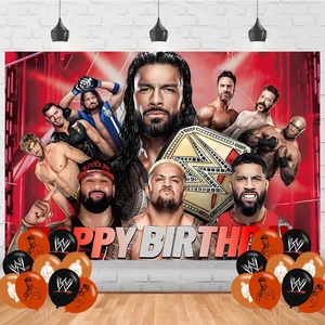 Wrestling Happy Birthday Banner Backdrop for The Wrestling Birthday Party Supplies (5x3ft) Wrestling Happy Birthday Banner Backdrop for The Wrestling Birthday Party Supplies (5x3ft)