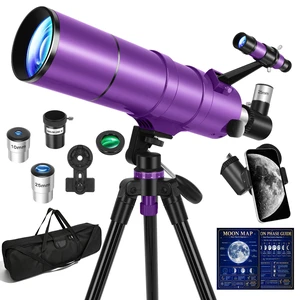 Telescope for Adults & Kids, 90mm Aperture 600mm Refractor Telescope for Astronomy Beginners, Portable Travel Telescopes with Tripod, Phone Adapter, Moon Filter, Carry Bag & Moon Phase Guide Telescope for Adults & Kids, 90mm Aperture 600mm Refractor Telescope for Astronomy Beginners, Portable Travel Telescopes with Tripod, Phone Adapter, Moon Filter, Carry Bag & Moon Phase Guide