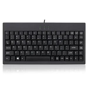 AKB-110B Mini Keyboard, Compact 87-Key, Black, USB/PS2 Connection Membrane, LED Indicators, Space-Saving Design, Compatible with Windows OS AKB-110B Mini Keyboard, Compact 87-Key, Black, USB/PS2 Connection Membrane, LED Indicators, Space-Saving Design, Compatible with Windows OS