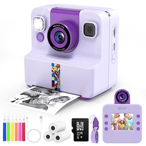 Kids Instant Print Camera, Selfie Camera Gift for Girls Boys 3-12, Purple 2.4-inch kids print camera with 32GB card, 3 paper rolls, 5 pens, 1080P video, music and 5 games Kids Instant Print Camera, Selfie Camera Gift for Girls Boys 3-12, Purple 2.4-inch kids print camera with 32GB card, 3 paper rolls, 5 pens, 1080P video, music and 5 games