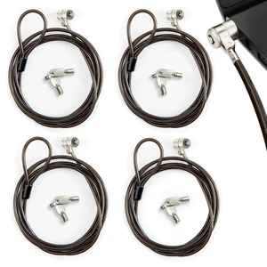 4 Pack Laptop Cable Lock, 6.6 Feet Anti-Theft Security Steel Lock with Keys, Heavy Duty 3x7mm Standard T-Slot Compatible with Lenovo, Asus, Acer Laptops & Tablets, Silver 4 Pack Laptop Cable Lock, 6.6 Feet Anti-Theft Security Steel Lock with Keys, Heavy Duty 3x7mm Standard T-Slot Compatible with Lenovo, Asus, Acer Laptops & Tablets, Silver