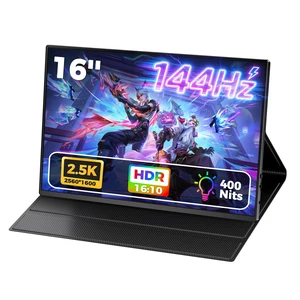 16" 2.5K Portable Monitor,2560x1600 QHD 16:10 400 Nits Portable Gaming Monitor for Mac Laptop Phone PS4/5 Xbox Switch,External Second Screen Built-in Speakers 16" 2.5K Portable Monitor,2560x1600 QHD 16:10 400 Nits Portable Gaming Monitor for Mac Laptop Phone PS4/5 Xbox Switch,External Second Screen Built-in Speakers