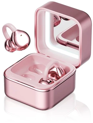 Clip On Ear Headphones with a Makeup Mirror, Open Ear Earbuds Wireless Bluetooth Earbuds,Ultra-Long Battery Life, for Android/iOS Phones (Rose Gold) Clip On Ear Headphones with a Makeup Mirror, Open Ear Earbuds Wireless Bluetooth Earbuds,Ultra-Long Battery Life, for Android/iOS Phones (Rose Gold)