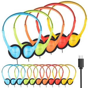 Bulk Classroom Headphones USB C for School, 5 Pack Wired On Ear USB Type C Kids Headphones for Students Teens Adults, Compatible with Chromebook Laptop PC for Home Travel Mixed Colors Bulk Classroom Headphones USB C for School, 5 Pack Wired On Ear USB Type C Kids Headphones for Students Teens Adults, Compatible with Chromebook Laptop PC for Home Travel Mixed Colors