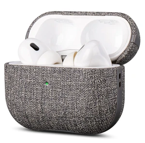 Case for AirPods Pro 2 - Canvas Style PU Leather - Gray Slim Design Adds Minimal Bulk - Handmade Vegan Leather Hard Shell Cover - AirPods Pro 2nd Generation Case with Wrist Lanyard Case for AirPods Pro 2 - Canvas Style PU Leather - Gray Slim Design Adds Minimal Bulk - Handmade Vegan Leather Hard Shell Cover - AirPods Pro 2nd Generation Case with Wrist Lanyard