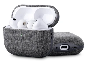 Edge Series - Hard Case for AirPods Pro 3rd Generation - Gray Artisan Hand-Wrapped Case - Premium Faux Leather - Canvas Finish - Microfiber-Lined Scratch Protection - Qi wireless charging Edge Series - Hard Case for AirPods Pro 3rd Generation - Gray Artisan Hand-Wrapped Case - Premium Faux Leather - Canvas Finish - Microfiber-Lined Scratch Protection - Qi wireless charging