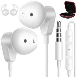 Wired Earbuds 3.5mm Headphones for Macbook Air/Chromebook/Laptop/PC White Corded Aux Earphones Plug-in Earbuds with Mic Volume Control,Wing-Cover for iPhone/Samsung/Android/School/Kid/Airplane/Travel Wired Earbuds 3.5mm Headphones for Macbook Air/Chromebook/Laptop/PC White Corded Aux Earphones Plug-in Earbuds with Mic Volume Control,Wing-Cover for iPhone/Samsung/Android/School/Kid/Airplane/Travel