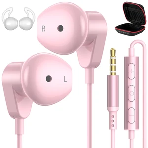 Wired Earbuds 3.5mm Headphones for Macbook Air/Chromebook/Laptop/PC Pink Corded Aux Earphones Plug-in Earbuds with Mic Volume Control,Wing-Cover for iPhone/Samsung/Android/School/Kid/Airplane/Travel Wired Earbuds 3.5mm Headphones for Macbook Air/Chromebook/Laptop/PC Pink Corded Aux Earphones Plug-in Earbuds with Mic Volume Control,Wing-Cover for iPhone/Samsung/Android/School/Kid/Airplane/Travel