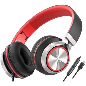 USB Type C Wired Headphones, Over-Ear Headphones for school with Microphone Volume Control, Hi-Fi Stereo Sound, Wired Foldable USB C Headphones for Adults/Teens/Toddlers/Tablets/Travel(Red) USB Type C Wired Headphones, Over-Ear Headphones for school with Microphone Volume Control, Hi-Fi Stereo Sound, Wired Foldable USB C Headphones for Adults/Teens/Toddlers/Tablets/Travel(Red)