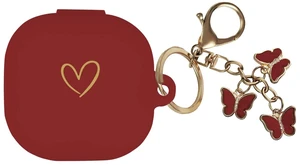 Compatible with Samsung Galaxy Buds FE/Buds 2 / Buds Pro/Buds Live/Buds 2 Pro, Soft Silicone Case with Gold Heart Pattern with Cute Butterfly Keychain for Girls Women (Burgundy) Compatible with Samsung Galaxy Buds FE/Buds 2 / Buds Pro/Buds Live/Buds 2 Pro, Soft Silicone Case with Gold Heart Pattern with Cute Butterfly Keychain for Girls Women (Burgundy)