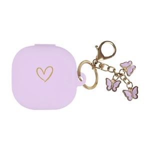 Compatible with Samsung Galaxy Buds FE/ 2 / Buds Pro/Buds Live/Buds 2 Pro, Soft Silicone Case with Gold Heart Pattern with Cute Butterfly Keychain for Girls Women (Purple) Compatible with Samsung Galaxy Buds FE/ 2 / Buds Pro/Buds Live/Buds 2 Pro, Soft Silicone Case with Gold Heart Pattern with Cute Butterfly Keychain for Girls Women (Purple)