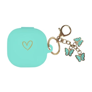 Compatible with Samsung Galaxy Buds FE/2/Pro/Live, Soft Silicone Case with Gold Heart Pattern and Cute Butterfly Keychain for Girls Women (Mint Green) Compatible with Samsung Galaxy Buds FE/2/Pro/Live, Soft Silicone Case with Gold Heart Pattern and Cute Butterfly Keychain for Girls Women (Mint Green)