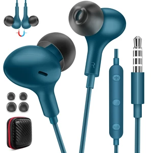 Wired Earbuds 3.5mm Headphone for Chromebook PC School, Blue Ear Buds Wired with Mic Magnet Stereo Plug in Earphone Cord for Galaxy A25 A15 A12 A03s S10 for Moto/Laptop/Computer Travel Wired Earbuds 3.5mm Headphone for Chromebook PC School, Blue Ear Buds Wired with Mic Magnet Stereo Plug in Earphone Cord for Galaxy A25 A15 A12 A03s S10 for Moto/Laptop/Computer Travel