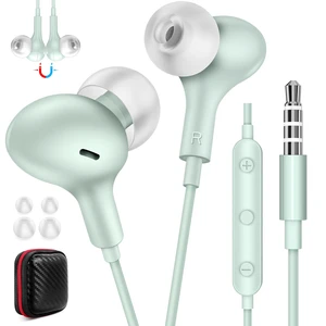 Wired Earbuds 3.5mm Headphone for Chromebook PC School, Green Ear Bud Wired with Mic Magnet Stereo Plug in Earphone Cord for Galaxy A25 A15 A12 A03s S10 for Moto/Laptop/Computer Travel Wired Earbuds 3.5mm Headphone for Chromebook PC School, Green Ear Bud Wired with Mic Magnet Stereo Plug in Earphone Cord for Galaxy A25 A15 A12 A03s S10 for Moto/Laptop/Computer Travel