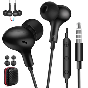 Wired Earbuds 3.5mm Headphones for PC School Computer, Black Ear Buds Wired with Mic Magnetic Plug in Earphones Corded for Samsung A25 A15 A12 A03s S10 A71 for Moto/Switch/MP3/Laptop Wired Earbuds 3.5mm Headphones for PC School Computer, Black Ear Buds Wired with Mic Magnetic Plug in Earphones Corded for Samsung A25 A15 A12 A03s S10 A71 for Moto/Switch/MP3/Laptop