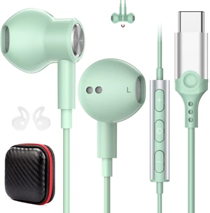 USB C Earbuds Wired Headphone for iPhone 18 Pro Max 17 16 17e,Green for Samsung S26 S25 Ultra S24 A17 A57 Type C Earphone,Stereo Corded Earbuds C Plug with Microphone for Apple/iPad Pro 10 11th USB C Earbuds Wired Headphone for iPhone 18 Pro Max 17 16 17e,Green for Samsung S26 S25 Ultra S24 A17 A57 Type C Earphone,Stereo Corded Earbuds C Plug with Microphone for Apple/iPad Pro 10 11th