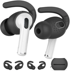 2 Pairs AirPods 3 Ear Hooks Cover Silicone Earbuds Tips Added Storage Pouch, Anti Slip, Secure Fit, Comfortable Silicone, Compatiable with Apple AirPods 3 2021(Large + Small, Black) 2 Pairs AirPods 3 Ear Hooks Cover Silicone Earbuds Tips Added Storage Pouch, Anti Slip, Secure Fit, Comfortable Silicone, Compatiable with Apple AirPods 3 2021(Large + Small, Black)