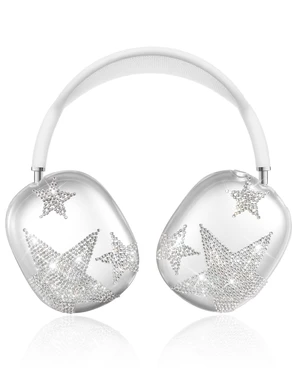 for Airpods Max Headphone Case - Durable Soft TPU Protective Cover (Anti-Scratch,Anti-Fingerprint) for AirPods Max Cover,Clear Bling Headphones Case with Sticky Rhinestones for Women,Star for Airpods Max Headphone Case - Durable Soft TPU Protective Cover (Anti-Scratch,Anti-Fingerprint) for AirPods Max Cover,Clear Bling Headphones Case with Sticky Rhinestones for Women,Star