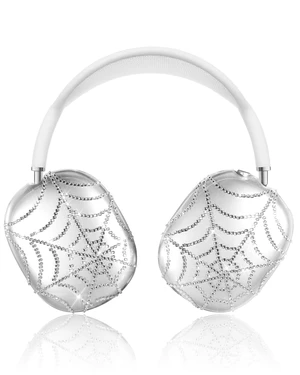 for Airpods Max Headphone Case - Durable Soft TPU Protective Cover (Anti-Scratch,Anti-Fingerprint) for AirPods Max Cover,Clear Headphones Case with Sticky Rhinestones for Women,Spider Web for Airpods Max Headphone Case - Durable Soft TPU Protective Cover (Anti-Scratch,Anti-Fingerprint) for AirPods Max Cover,Clear Headphones Case with Sticky Rhinestones for Women,Spider Web