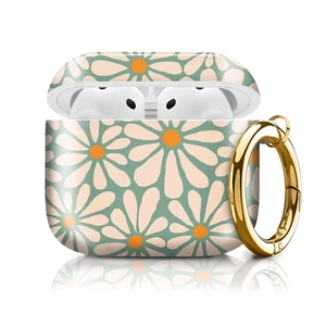Cute Case Cover Compatible with AirPod 4th Generation 2024, Shockproof for Women & Girls with Cute Golden Round Buckle Protective, Anti-Drop Design(Green Daisy Flowers) Cute Case Cover Compatible with AirPod 4th Generation 2024, Shockproof for Women & Girls with Cute Golden Round Buckle Protective, Anti-Drop Design(Green Daisy Flowers)