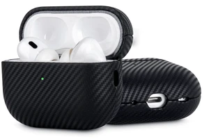 Envelop Series - Leather Case for AirPods Pro 3rd Generation - Black Hand-crafted Case Fully Wrapped in Top Grain Leather; Carbon Fiber Finish; Soft Microfiber Inner Lining; Qi wireless charging Envelop Series - Leather Case for AirPods Pro 3rd Generation - Black Hand-crafted Case Fully Wrapped in Top Grain Leather; Carbon Fiber Finish; Soft Microfiber Inner Lining; Qi wireless charging
