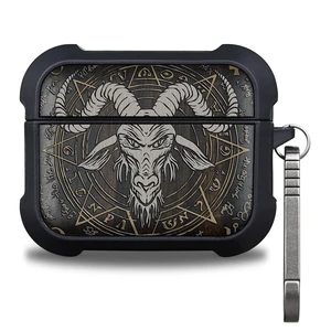 Black Solid Wood for AirPods Pro 3 Case (2025), Baphomet Seal AirPods Pro Case 3rd Generation, Titanium metal Quick Released Keychain, Compatible with Wireless Charging, Hand-Drawn Style Black Solid Wood for AirPods Pro 3 Case (2025), Baphomet Seal AirPods Pro Case 3rd Generation, Titanium metal Quick Released Keychain, Compatible with Wireless Charging, Hand-Drawn Style