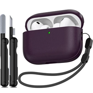 for AirPods Pro 3 Case 2025, (Leather Texture) Full-Body Protective Airpods Pro 3rd Generation Case with Lanyard & Cleaner Kit, Wireless Charging Support, Front LED Visible (Purple) for AirPods Pro 3 Case 2025, (Leather Texture) Full-Body Protective Airpods Pro 3rd Generation Case with Lanyard & Cleaner Kit, Wireless Charging Support, Front LED Visible (Purple)