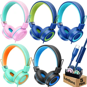 5 Pack Kids USB C Wired Headphones Bulk for Classroom School 5 Pack Kids USB C Wired Headphones Bulk for Classroom School