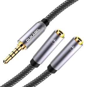 Long Headphone Splitter, 4-Pole 2-Way TRRS 3.5mm Y Cable - 4ft / 1.2m Hi-Fi Stereo Sound, 24K Gold-Plated, TRRS Mic Support, Music Sharing, for Phone, PC, Headset, NS, PS4, PS5, Xbox etc Long Headphone Splitter, 4-Pole 2-Way TRRS 3.5mm Y Cable - 4ft / 1.2m Hi-Fi Stereo Sound, 24K Gold-Plated, TRRS Mic Support, Music Sharing, for Phone, PC, Headset, NS, PS4, PS5, Xbox etc
