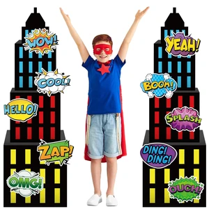 Large Super Theme Hero Party Decorations Background Boxes Skyscraper Birthday Decor Boxes, Photography Backdrop, 6 Skyscraper Boxes 10 Stickers 2 Roof Decor Large Super Theme Hero Party Decorations Background Boxes Skyscraper Birthday Decor Boxes, Photography Backdrop, 6 Skyscraper Boxes 10 Stickers 2 Roof Decor