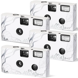 4 Pcs Disposable Camera Single Use Film Camera One Time Camera for Photography with Flash Color Film for Wedding, Anniversary, Travel, Camp, Party Supplies, Birthday Gift (Stylish Style) 4 Pcs Disposable Camera Single Use Film Camera One Time Camera for Photography with Flash Color Film for Wedding, Anniversary, Travel, Camp, Party Supplies, Birthday Gift (Stylish Style)