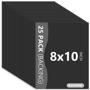 25 Pack Backing Boards, 8x10 Uncut Black Mat Boards Acid Free Backerboards for Art Prints, Ideal for Photos, Pictures, Prints, and Frames 25 Pack Backing Boards, 8x10 Uncut Black Mat Boards Acid Free Backerboards for Art Prints, Ideal for Photos, Pictures, Prints, and Frames