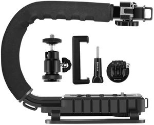 U/C Shape Video Action Stabilizing Handle Grip Handheld Stabilizer Kit with Phone Clamp & Quick Release Buckle & Long Screw for Canon Sony Nikon Cameras and Home DV Camera Smartphones U/C Shape Video Action Stabilizing Handle Grip Handheld Stabilizer Kit with Phone Clamp & Quick Release Buckle & Long Screw for Canon Sony Nikon Cameras and Home DV Camera Smartphones