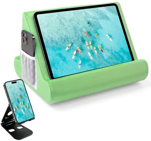 2pcs Multi-Angle Tablet Holder Cushion Stand with Net Pocket & Black Color Phone Stands Upgraded Tablet Pad Support for Phone,Pad,Books (LightGreen) 2pcs Multi-Angle Tablet Holder Cushion Stand with Net Pocket & Black Color Phone Stands Upgraded Tablet Pad Support for Phone,Pad,Books (LightGreen)