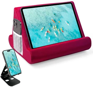 2pcs Multi-Angle Tablet Holder Cushion Stand with Net Pocket & Black Color Phone Stands Upgraded Tablet Pad Support for Phone,Pad,Books (WineRed) 2pcs Multi-Angle Tablet Holder Cushion Stand with Net Pocket & Black Color Phone Stands Upgraded Tablet Pad Support for Phone,Pad,Books (WineRed)
