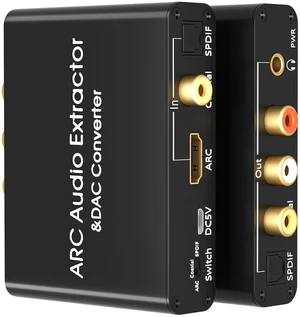 HDMI ARC Audio Extractor 192KHz DAC Digital to Analog Audio Converter HDMI ARC Adapter Optical HDMI ARC to RCA Optical/Coaxial Stereo L/R 3.5mm Jack Audio Converter for TV with 3 Mode Switch HDMI ARC Audio Extractor 192KHz DAC Digital to Analog Audio Converter HDMI ARC Adapter Optical HDMI ARC to RCA Optical/Coaxial Stereo L/R 3.5mm Jack Audio Converter for TV with 3 Mode Switch