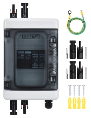 Solar Panel Disconnect Switch Box 40 Amp DC Circuit Breaker Box, 1000V PV Combiner Box for RV Solar Panel Disconnect Switch Box 40 Amp DC Circuit Breaker Box, 1000V PV Combiner Box for RV
