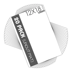 20 Pack Uncut Picture Mat Boards, 12x18 Inches White Matboards for Frames Acid-Free Matte Backing Boards, Ideal for Prints, Photos, Pictures, Crafts 20 Pack Uncut Picture Mat Boards, 12x18 Inches White Matboards for Frames Acid-Free Matte Backing Boards, Ideal for Prints, Photos, Pictures, Crafts