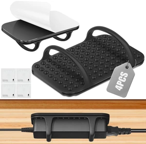 4 PACK Laptop Charger Holder Under Desk Power Brick Mount with Adhesive Universal Silicone Flexible Non-Slip Power Adapter Organizer with Ventilated Design for Home, Office, Gaming Desk Dorm, Black 4 PACK Laptop Charger Holder Under Desk Power Brick Mount with Adhesive Universal Silicone Flexible Non-Slip Power Adapter Organizer with Ventilated Design for Home, Office, Gaming Desk Dorm, Black