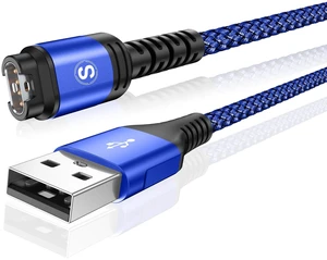 Garmin Watch Charger Cable Fast Charger Braided Data Transfer 4ft Blue For Fenix 5/5S/5X/6/6S/6X/Plus/Pro/7/7S/7X/8, Forerunner 945/45/45S/245, Approach S10/S40/S60/G12/S42, Vívoactive 3/4/4S Garmin Watch Charger Cable Fast Charger Braided Data Transfer 4ft Blue For Fenix 5/5S/5X/6/6S/6X/Plus/Pro/7/7S/7X/8, Forerunner 945/45/45S/245, Approach S10/S40/S60/G12/S42, Vívoactive 3/4/4S