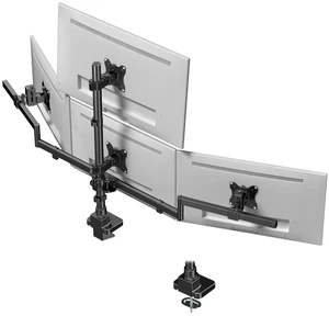 Quad Monitor Mount for up to 4 x 32, Sliding Design, Holds up to 19.8lbs Stable Aluminum Base, Holds up to 44lbs, Fully Adjustable, Quick Release VESA Plate, Clamp & Grommet Quad Monitor Mount for up to 4 x 32, Sliding Design, Holds up to 19.8lbs Stable Aluminum Base, Holds up to 44lbs, Fully Adjustable, Quick Release VESA Plate, Clamp & Grommet