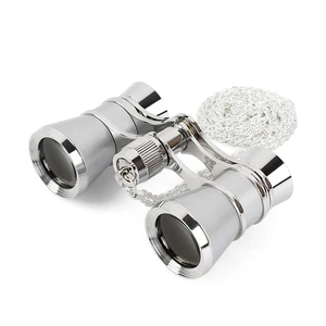 3X25 Opera Glasses Theater Binoculars with Chain for Women (Silver) Compact Necklace Design, Retro Golden Metal Mini Binoculars, Opera Viewing Accessory, Elegant Gift for Women 3X25 Opera Glasses Theater Binoculars with Chain for Women (Silver) Compact Necklace Design, Retro Golden Metal Mini Binoculars, Opera Viewing Accessory, Elegant Gift for Women