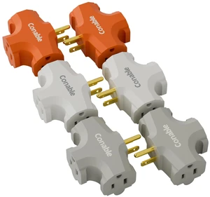 6 Pack 3 Outlets Grounding Adapter, 3 Way Plug Extender, 15A 1875W, 3 Prong Heavy Duty Power Multi Plug Splitter, Three Outlets, Compact Tap T-Shape Design, Space-Saving, 3-Prong, Orange/White/Grey 6 Pack 3 Outlets Grounding Adapter, 3 Way Plug Extender, 15A 1875W, 3 Prong Heavy Duty Power Multi Plug Splitter, Three Outlets, Compact Tap T-Shape Design, Space-Saving, 3-Prong, Orange/White/Grey