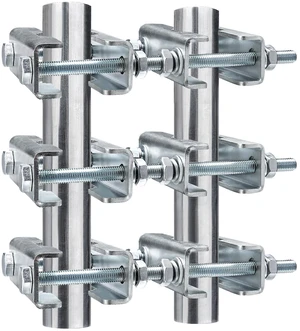 3 Sets Antenna Mast to Mast Clamp Bracket Kit with V Jaw Blocks for 1"-2.5" OD Poles, Heavy Duty Mounting Hardware for Ham TV Network Antennas, Security Cameras, Weather Station 3 Sets Antenna Mast to Mast Clamp Bracket Kit with V Jaw Blocks for 1"-2.5" OD Poles, Heavy Duty Mounting Hardware for Ham TV Network Antennas, Security Cameras, Weather Station
