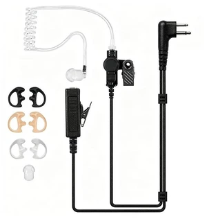 Surveillance Radio Earpiece for Motorola CP200D CLS1410 R2 Also Fits CP200 CP185 CLS1110 CLS1410 2Pin Walkie Talkie Hidden Collar Routing Sleeve Mic Design Covert Acoustic Tube Headset